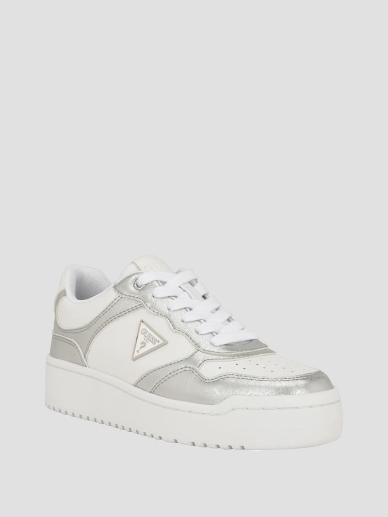 Guess Miram Two-Tone Sneakers - White Silver Guess Miram Two-Tone Sneakers - White Silver