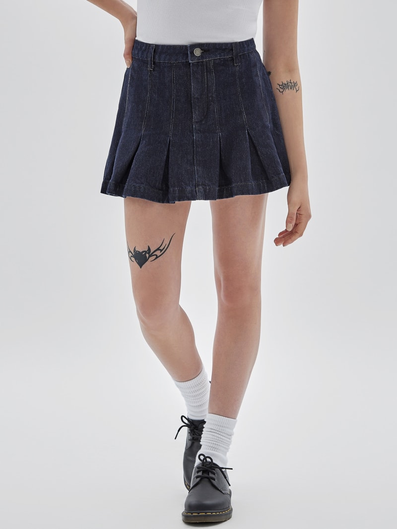 Guess GUESS Originals Denim Tennis Skirt - Go Pleated Dark Wash Guess GUESS Originals Denim Tennis Skirt - Go Pleated Dark Wash