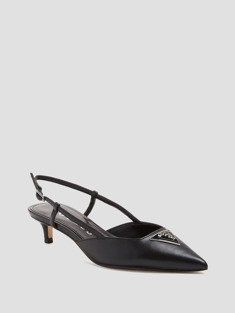 Guess Jesson Triangle Kitten Heels - Black 001 Guess Jesson Triangle Kitten Heels - Black 001