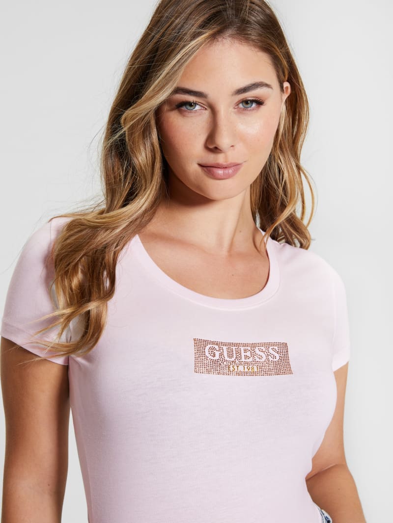 Guess Studded Box Tee - Low Key Pink Guess Studded Box Tee - Low Key Pink