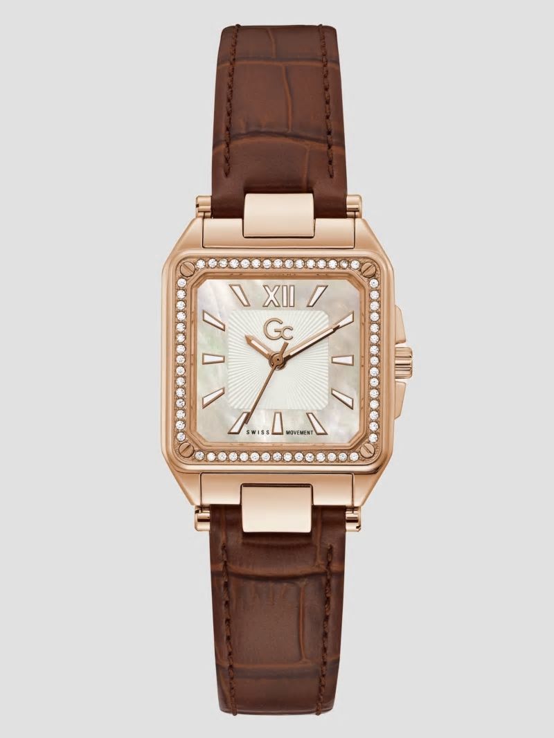 Guess Gc Petite Rose-Gold and Brown Leather Analog Watch - Rose Gold Guess Gc Petite Rose-Gold and Brown Leather Analog Watch - Rose Gold