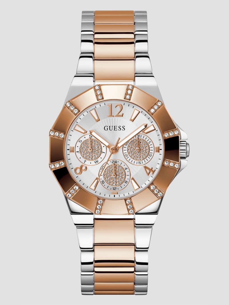 Guess Rose Gold Two-Tone Multifunction Watch - Rose Gold Guess Rose Gold Two-Tone Multifunction Watch - Rose Gold