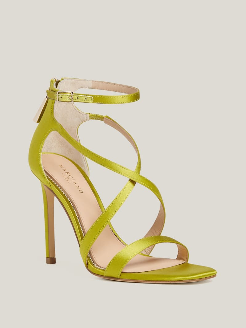 Guess Satin Strappy Heel - Green Patent Guess Satin Strappy Heel - Green Patent