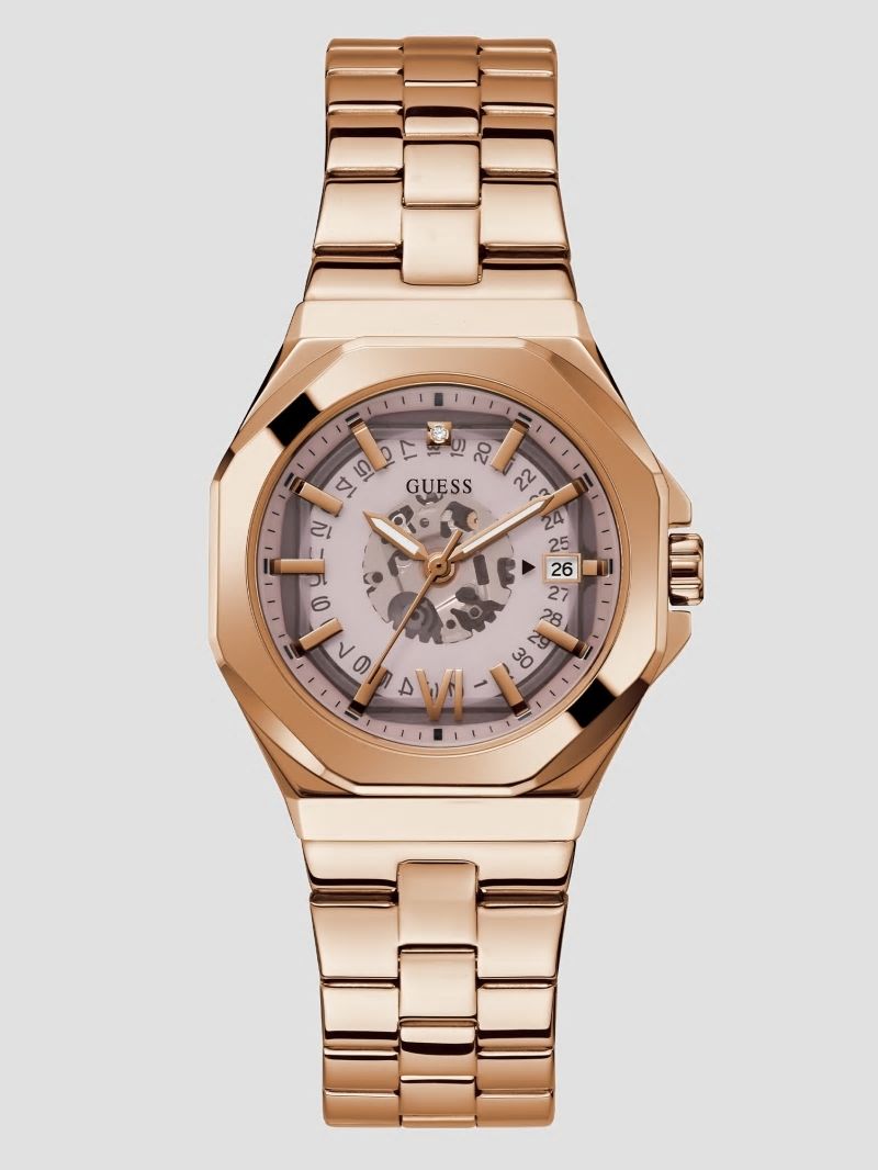 Guess Rose Gold-Tone Diamond Analog Watch - Rose Gold Guess Rose Gold-Tone Diamond Analog Watch - Rose Gold