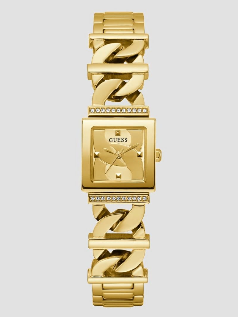 Guess Gold-Tone Chain-Link Analog Watch - Gold Guess Gold-Tone Chain-Link Analog Watch - Gold